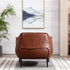 Kadar Leather Barrel Chair-Brown Modern Leather Chair | Accent Chairs | Kinwell Furniture | Barrel Chairs